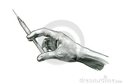 400x272 Hand With - Syringe Sketch