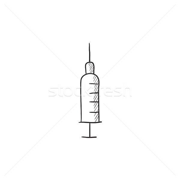 600x600 Syringe Sketch Icon. Vector Illustration Andrei Krauchuk - Syringe Sketch
