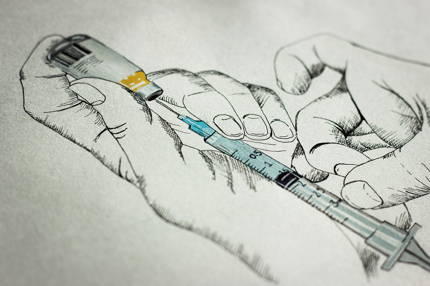 1400x933 The Syringe On Behance - Syringe Sketch