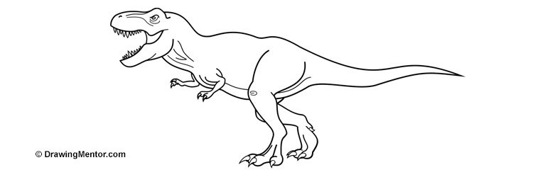 750x250 How To Draw A Dinosaur - T Rex Dinosaur Sketch