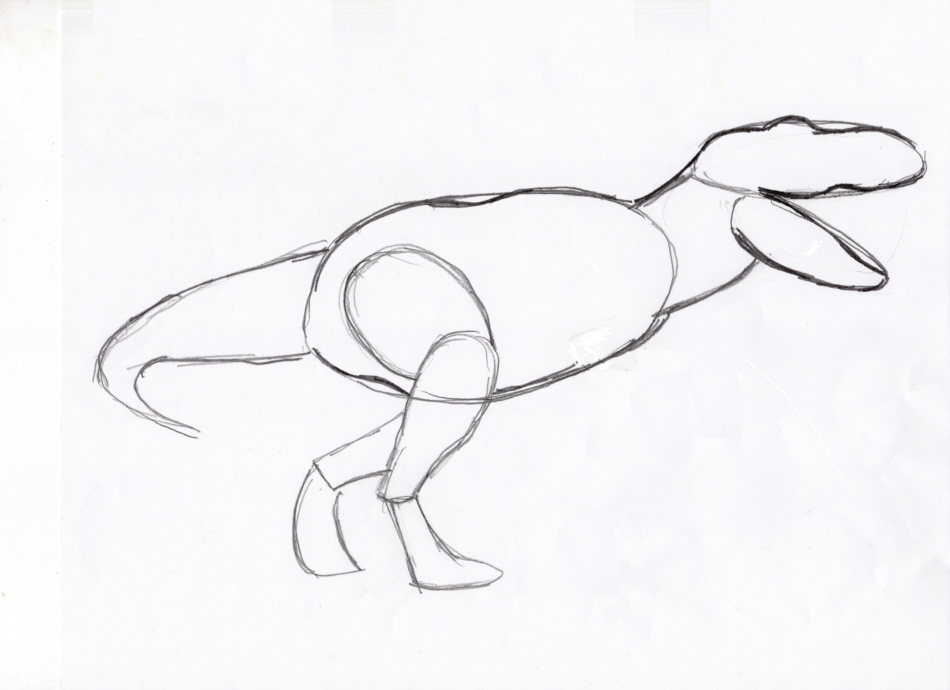 3159x2295 T Rex Drawing Step By Step - T Rex Dinosaur Sketch