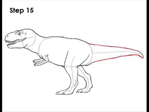 480x360 How To Draw T Rex Step By Step - T Rex Dinosaur Sketch