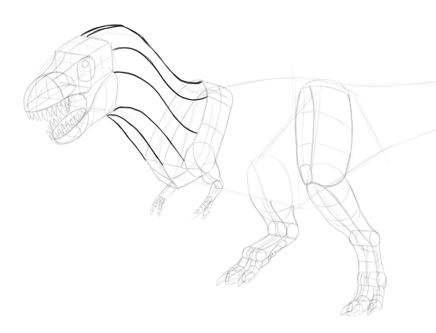 850x650 How To Draw A T Rex Dinosaur - T Rex Head Sketch