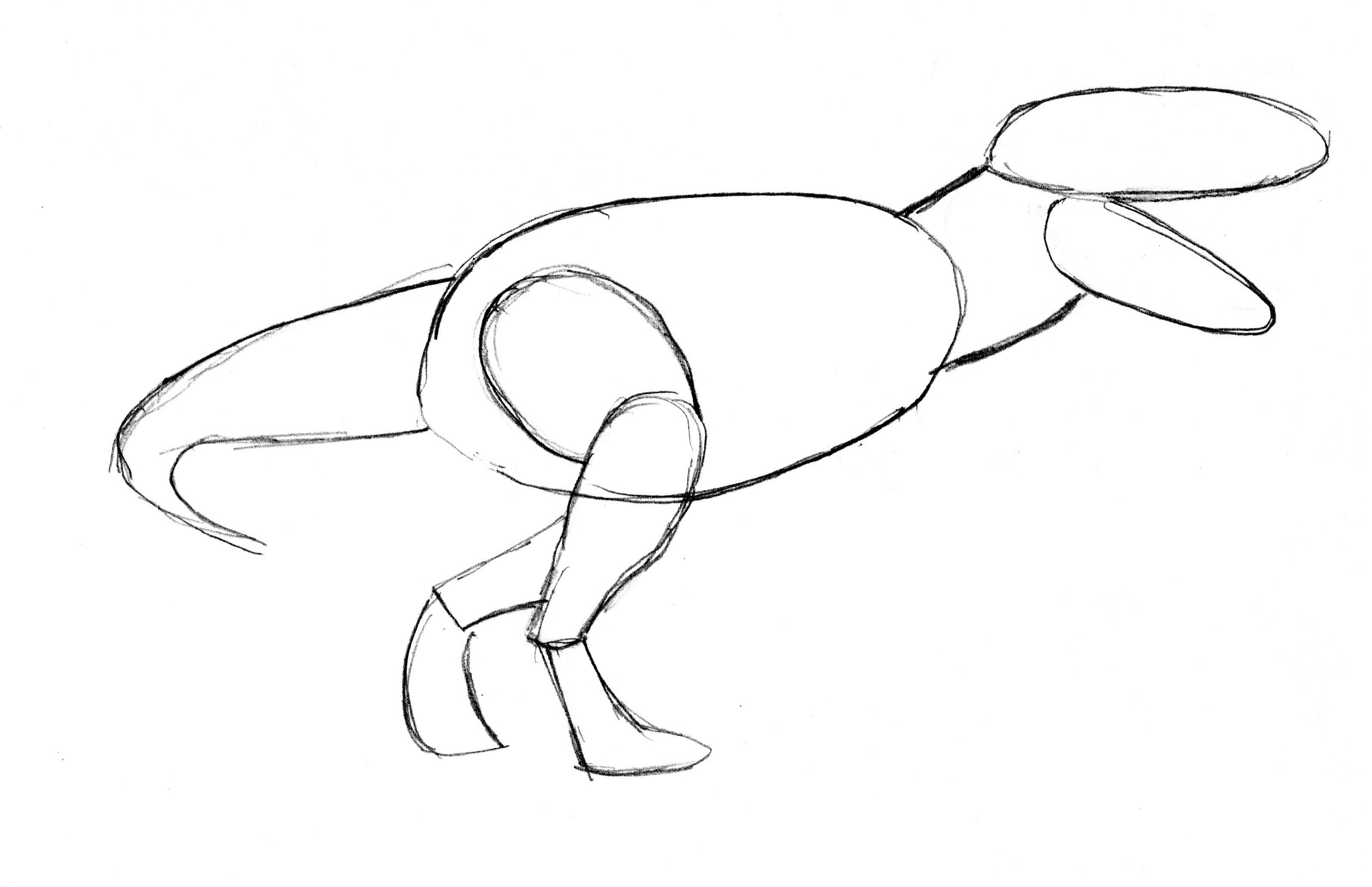 3183x2057 T Rex Drawing Step By Step - T Rex Head Sketch