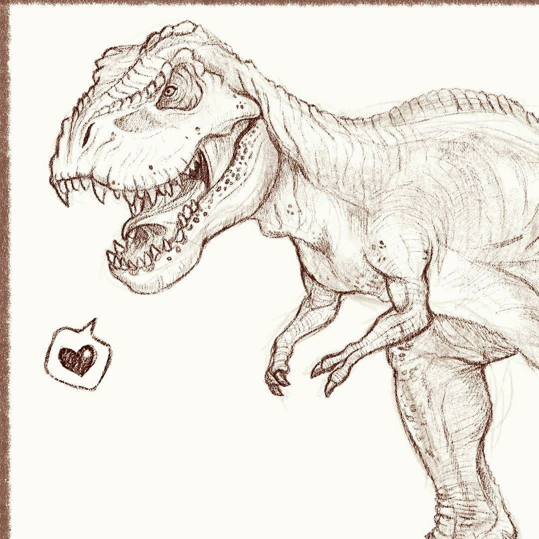 1080x1080 T Rex Sketch - T Rex Head Sketch