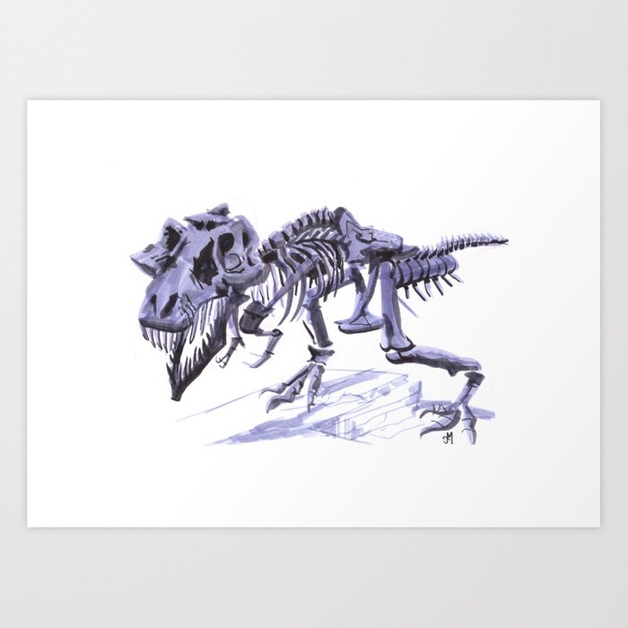 700x700 T Rex Bones (Sue - T Rex Skeleton Sketch