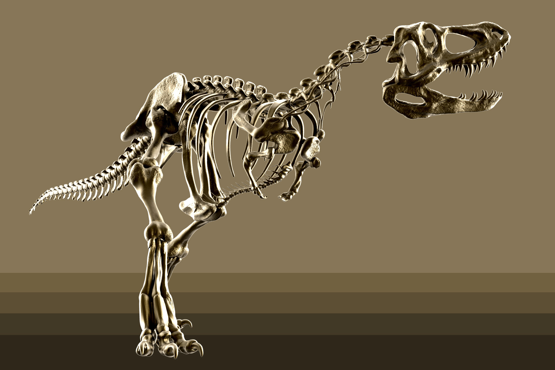 1920x1280 Andrew Pistolkors - T Rex Skeleton Sketch