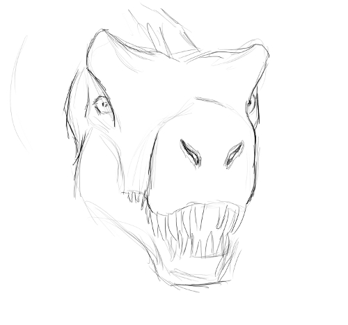 500x467 Taeborg T Rex Head Sketch - T Rex Sketch