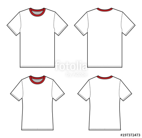 500x484 T Shirt Vector Illustration Flat Sketches Template Stock Image - T Shirt Flat Sketch
