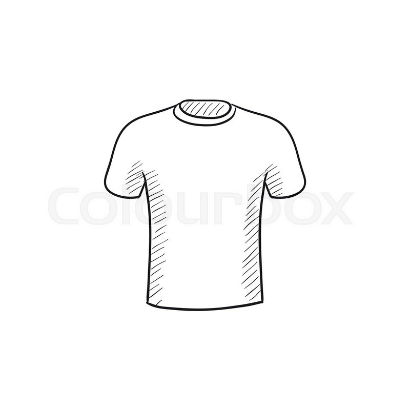 800x800 Male T Shirt Vector Sketch Icon Isolated On Background. Hand Drawn - T Shirt Sketch
