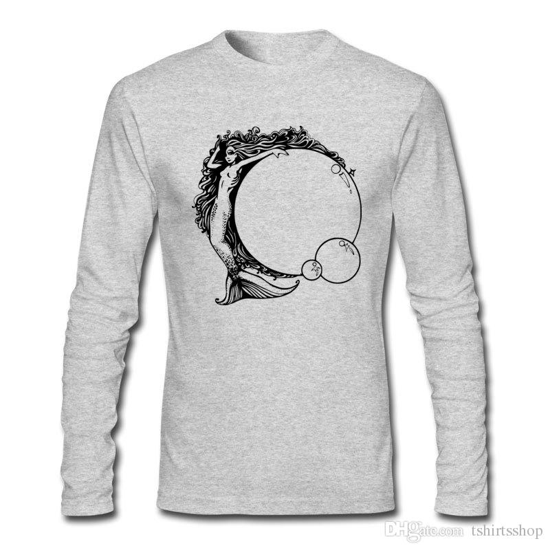 800x800 Men Spring Autumn T Shirt Elegant Girl Lean On Moon Sketch Shirts - T Shirt Sketch Designs