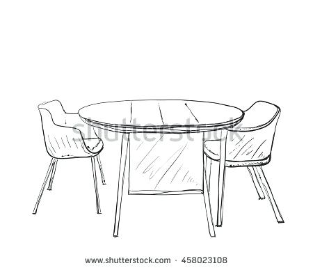 450x385 Drawn Sketch Cafe Table Drawing Pictures - Table And Chair Sketch
