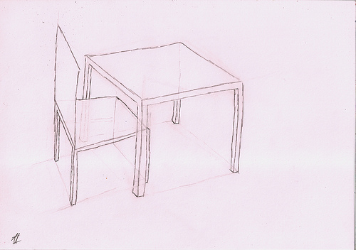 500x352 Drawn Table Sketch Drawing - Table And Chair Sketch