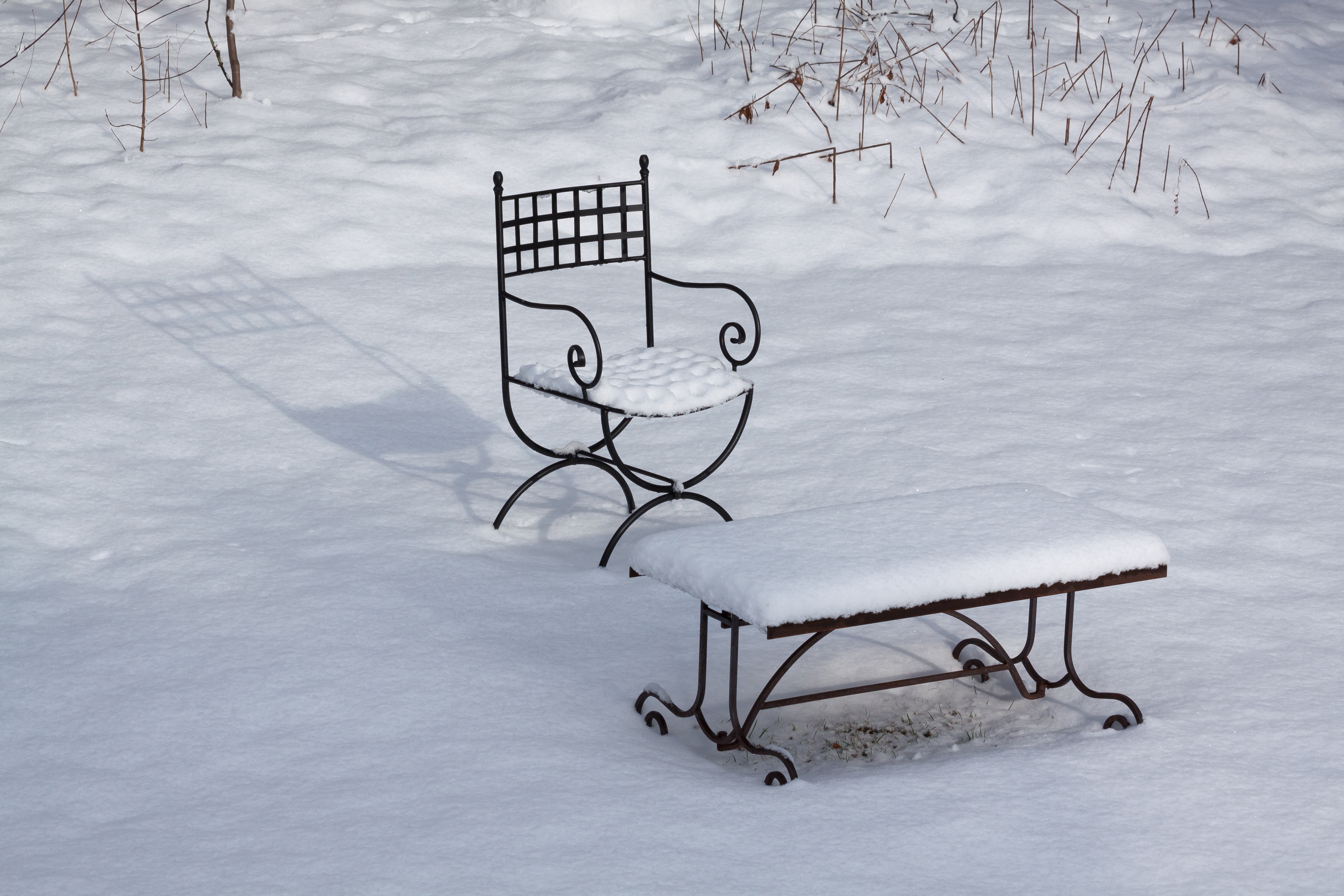 4752x3168 Free Images Table, Snow, Winter, White, Sitting, Weather, Snowy - Table And Chair Sketch
