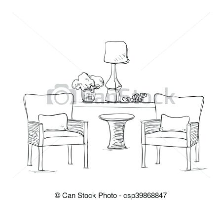 450x405 Unbelievable Furniture In Summer Cafe Chair And Table Sketch Room - Table And Chair Sketch