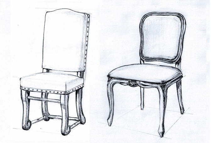 672x458 Dining Chair Sketch - Table And Chair Sketch