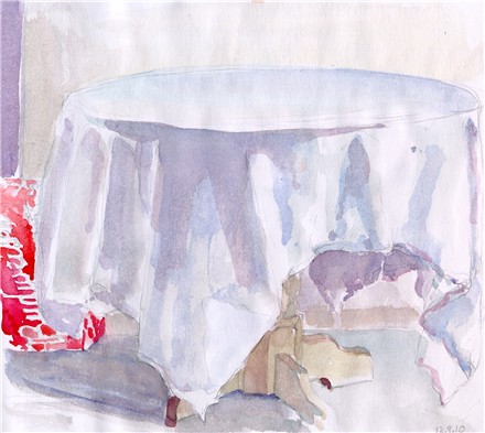 440x393 Florida Table Watercolor Sketch Chris Carter Artist Third Time - Table Cloth Sketch