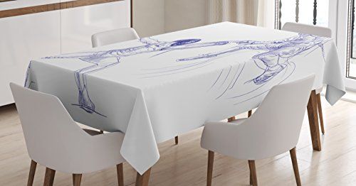 500x262 Sports Tablecloth By Ambesonne, Sketch Of Two Sportsman Fencing - Table Cloth Sketch
