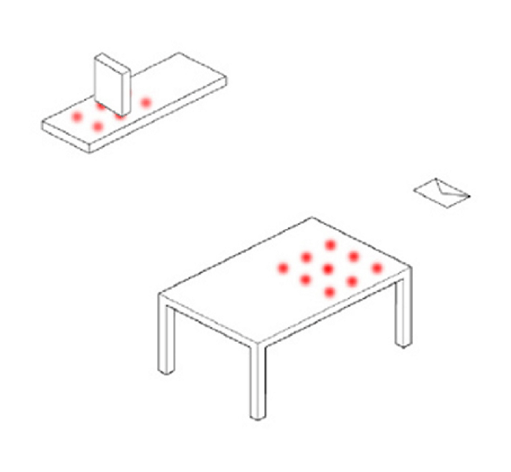 729x674 The Original Sketch Proposal For The History Tablecloth Implied - Table Cloth Sketch