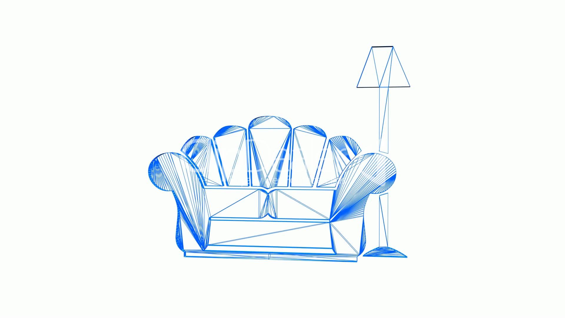1920x1080 Rotation Of 3d Sofa And Table Lamp.furniture,modern,interior,sofa - Table Lamp Sketch