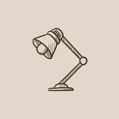 416x416 Table Lamp Sketch Icon Premium Clipart - Table Lamp Sketch