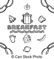 180x195 Table Setting Set. Weekend Breakfast Or Dinner. Hand Drawn Dishes - Table Setting Sketch