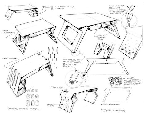 468x374 Sketching Vs. Cad Which To Use When This Question Seems To Come - Table Sketch