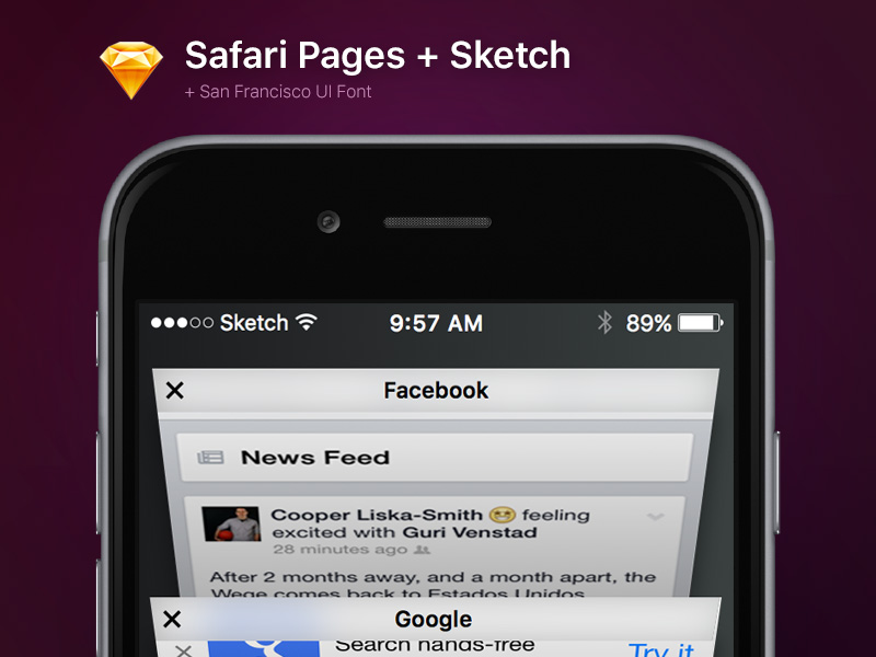 800x600 Safari For Ios Pages In Sketch Freebie - Tabs Sketch