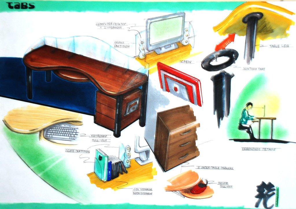 1024x724 Tabs Soho Workstation Sketch By Hirodc - Tabs Sketch