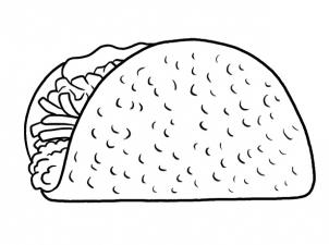 302x225 Drawn Taco Coloring Page - Taco Sketch