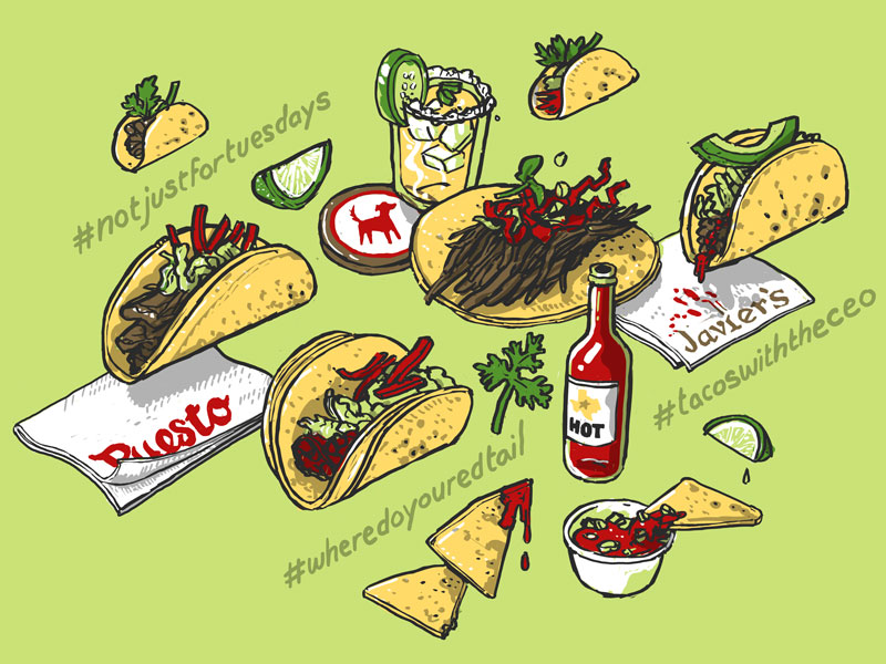 800x600 Taco Mural Sketch By Nigel Sussman - Taco Sketch