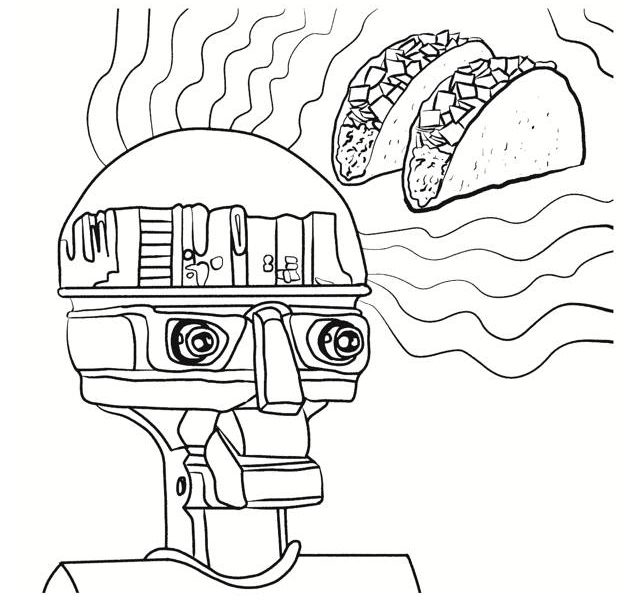 640x600 Taco Coloring Book Coloring Book From El Rey Del Art Frida Bot - Taco Sketch