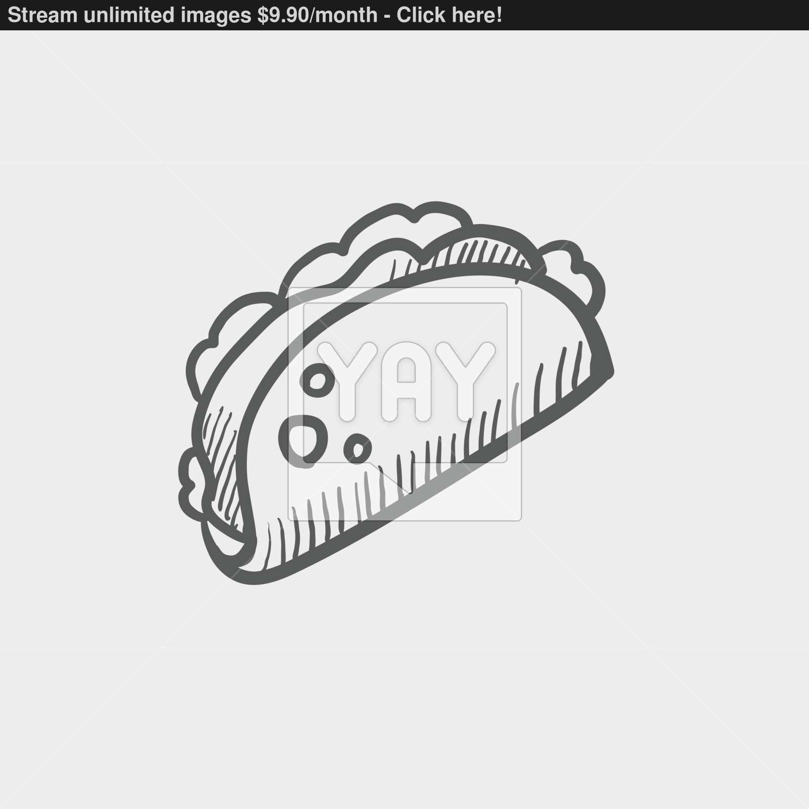 1600x1600 Taco Sketch Icon Vector - Taco Sketch