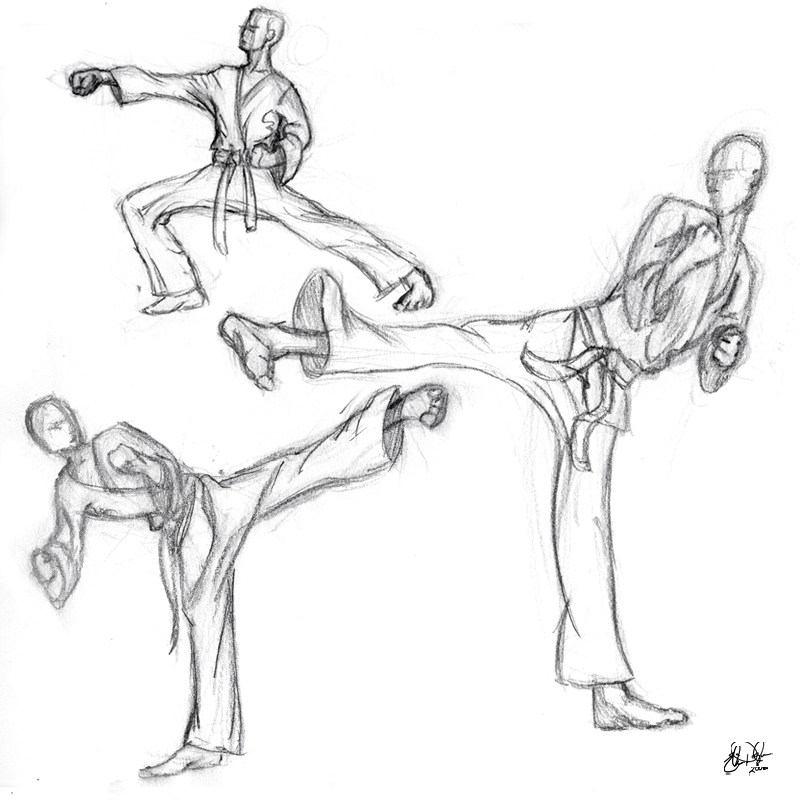 800x800 Tkd Drawings Elise Deglau - Taekwondo Sketch