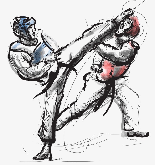650x695 Taekwondo Vector, Wushu, Effort, Vector Png And Vector For Free - Taekwondo Sketch