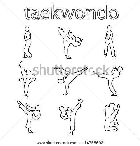 450x470 Stock Vector Taekwondo Sketch Tkd Martial And Gym - Taekwondo Sketch