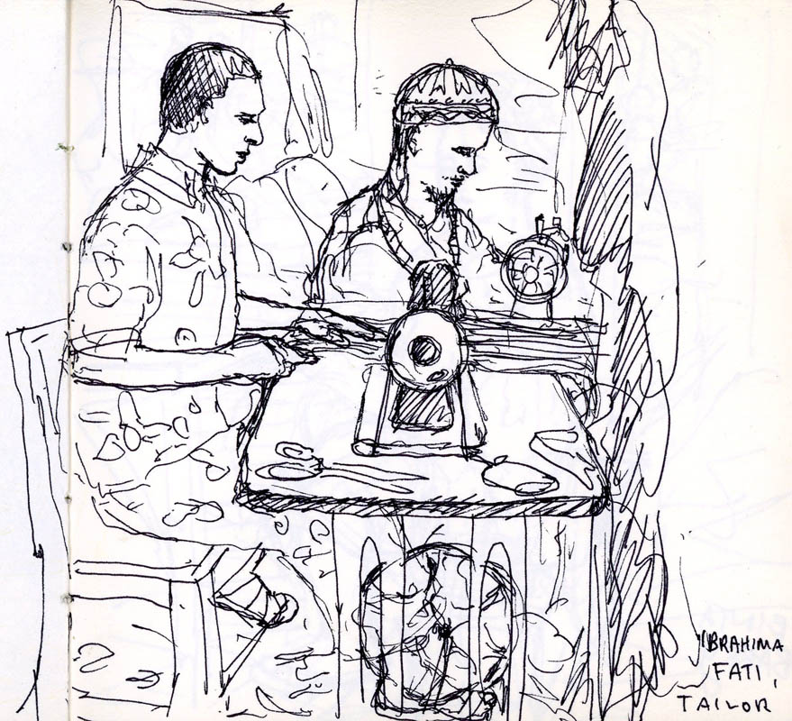 879x800 People In Kolda, Senegal Travel Drawn - Tailor Sketch