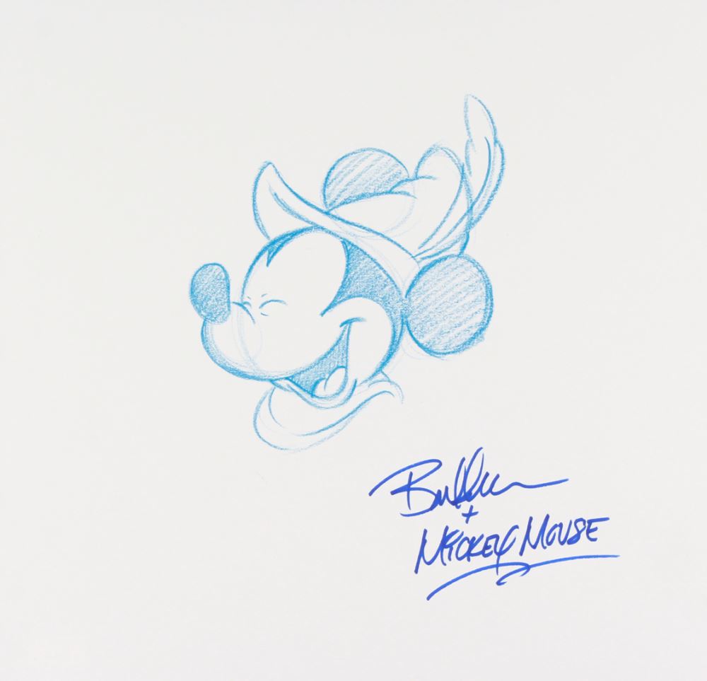 1000x963 Bret Iwan Signed Original 12x11.5 Brave Little Tailor Mickey - Tailor Sketch