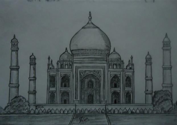 622x440 Pencil Sketches Amp Painting Taj Mahal - Taj Mahal Sketch