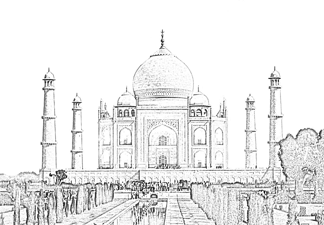 Taj Mahal Sketch At PaintingValley.com | Explore Collection Of Taj ...