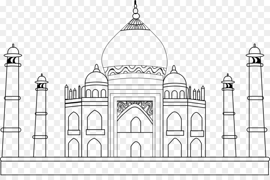 900x600 Taj Mahal Drawing Clip Art - Taj Mahal Sketch