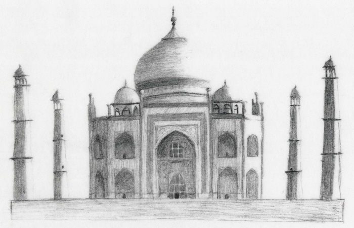 700x450 Taj Mahal Sketch (2002) Gotta Keep Drawing! - Taj Mahal Sketch