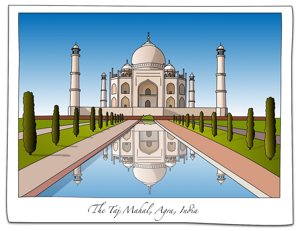 Taj Mahal Sketch at PaintingValley.com | Explore collection of Taj ...