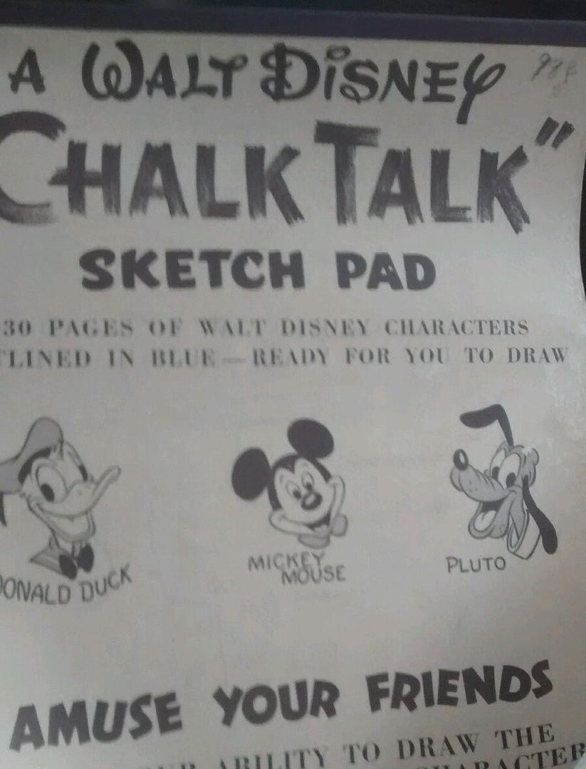 823x1080 Vintage Disneyland Art Corners Chalk Talk Sketch Pad - Talk Sketch