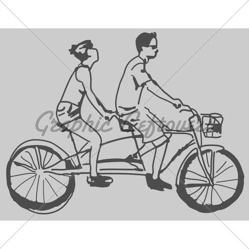 500x500 Tandem Bike Sketch Gl Stock Images - Tandem Bike Sketch