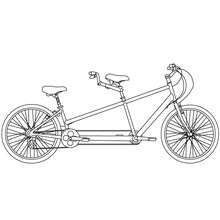 220x220 Tandem Bicycle Coloring Pages - Tandem Bike Sketch