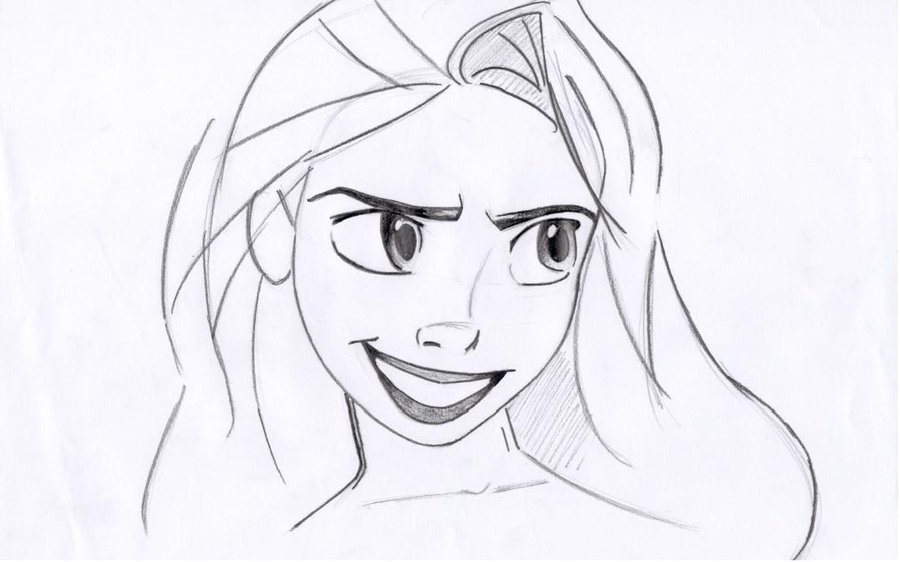 900x562 Rapunzel Sketch Tangled By Francislois - Tangled Rapunzel Sketch