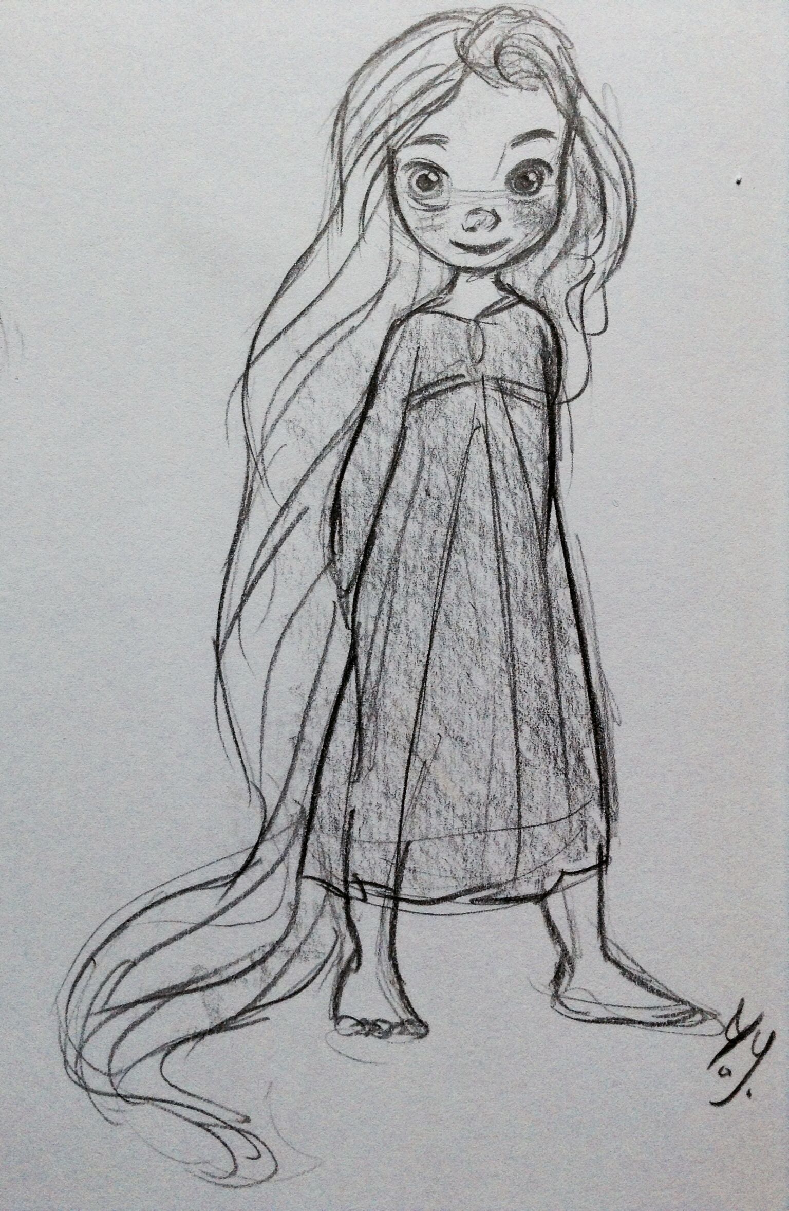 1536x2356 Sketch Of Young Rapunzel From Tangled. By Yenthe Joline. At Last - Tangled Rapunzel Sketch