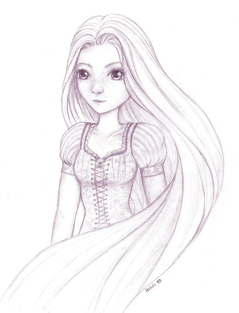 Tangled Rapunzel Sketch at PaintingValley.com | Explore collection of ...