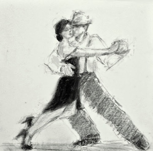 600x593 Little Black And White Tango - Tango Sketch